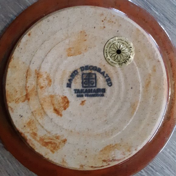 Takahashi San Francisco pottery small ashtray floral pattern - Picture 3 of 3